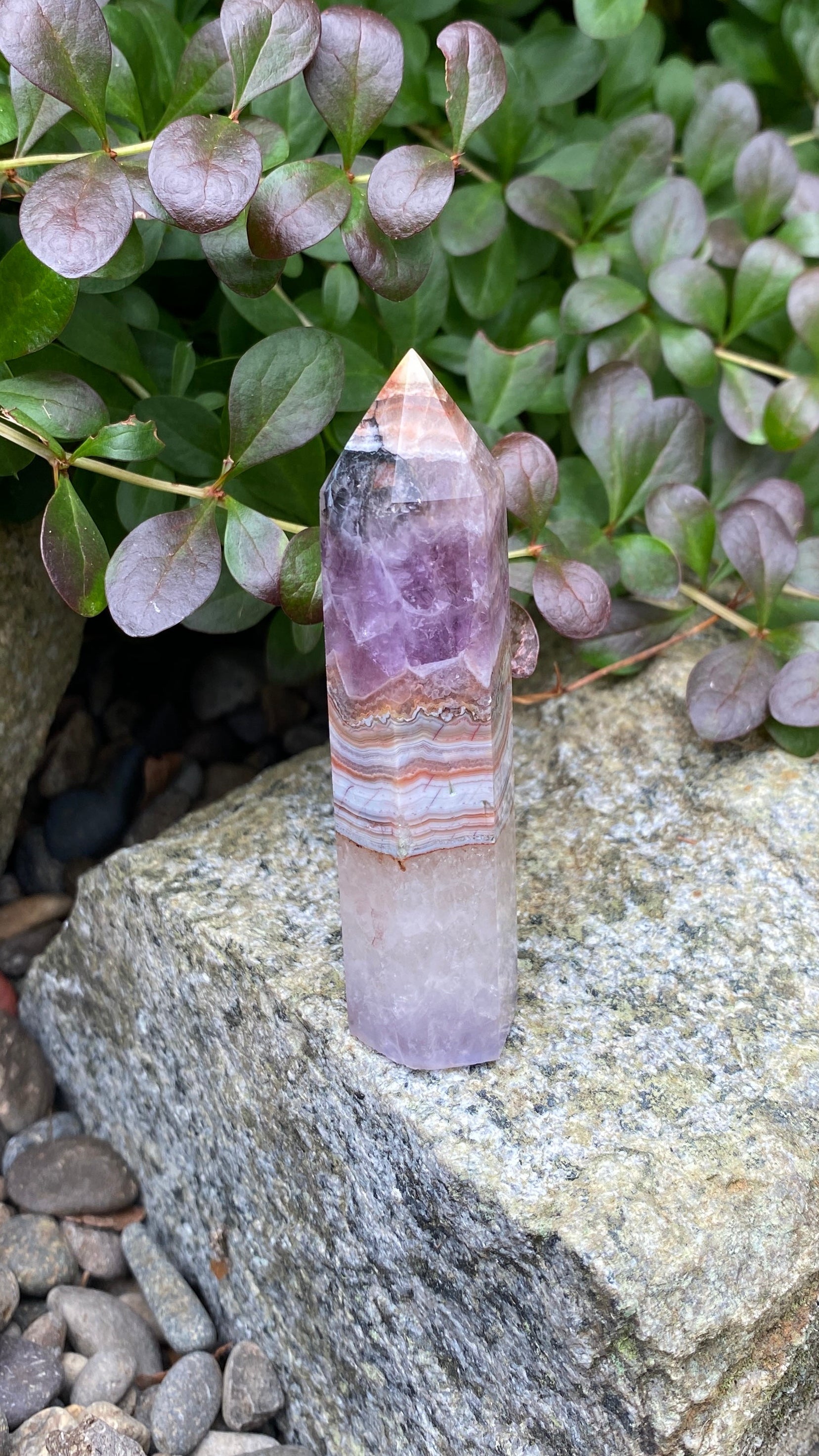 Amethyst Lace Agate Tower