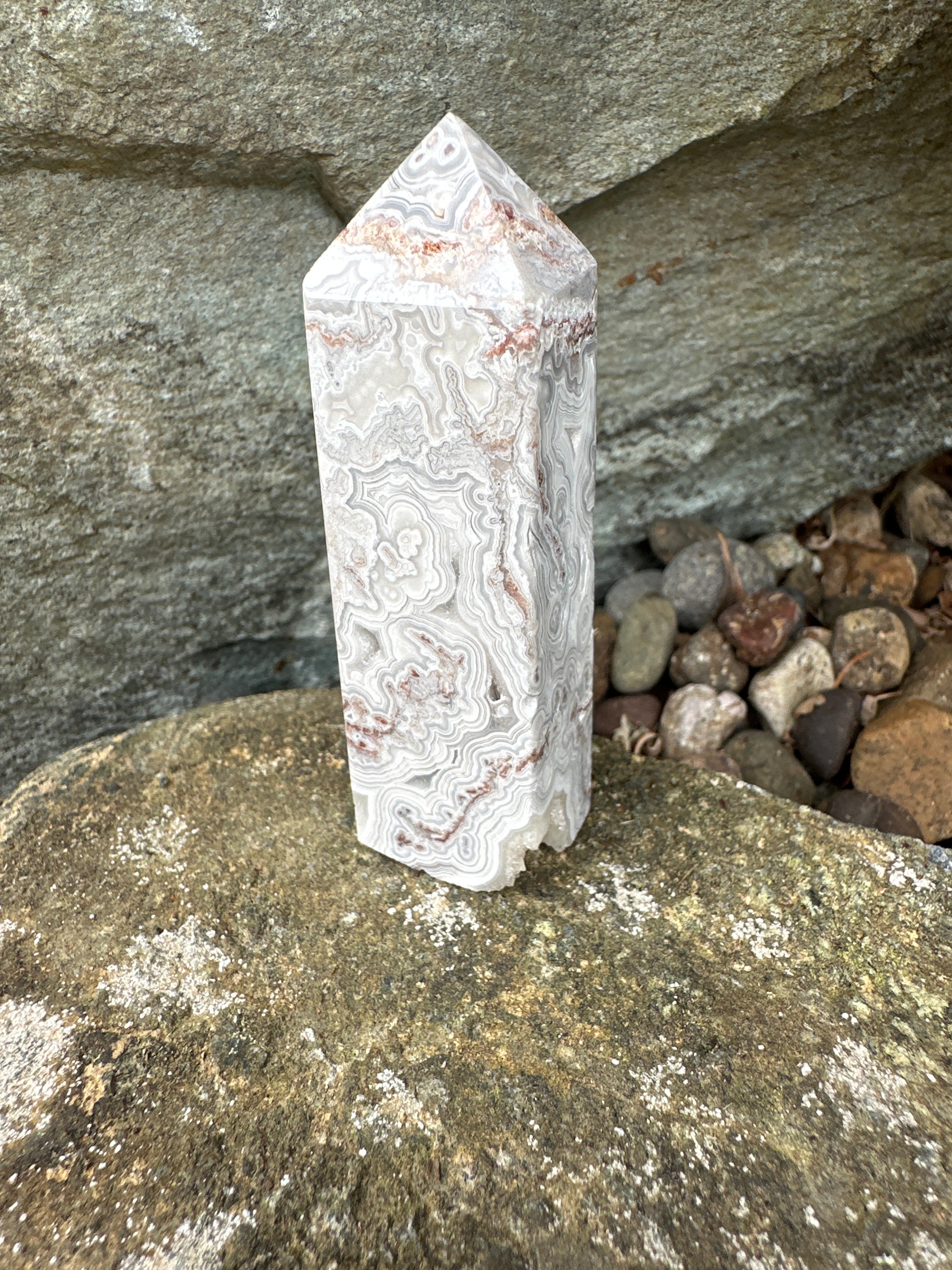 White Lace Agate Tower C