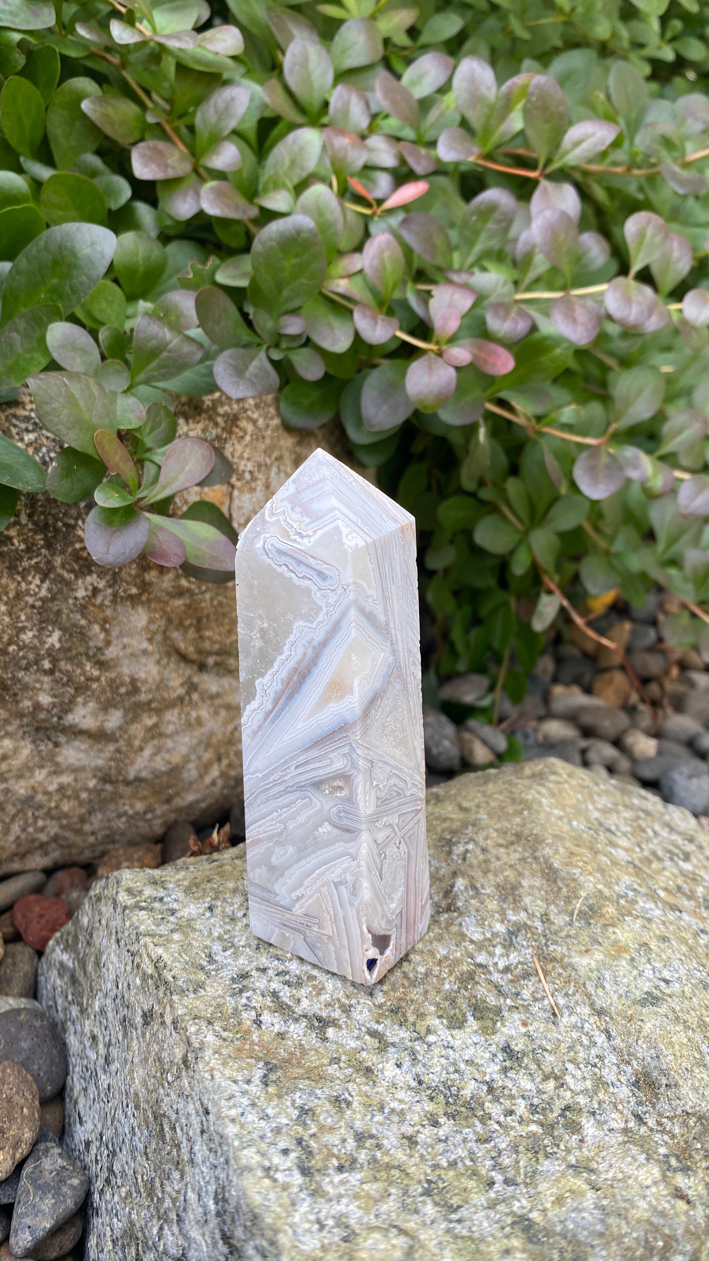 White Lace Agate Tower E