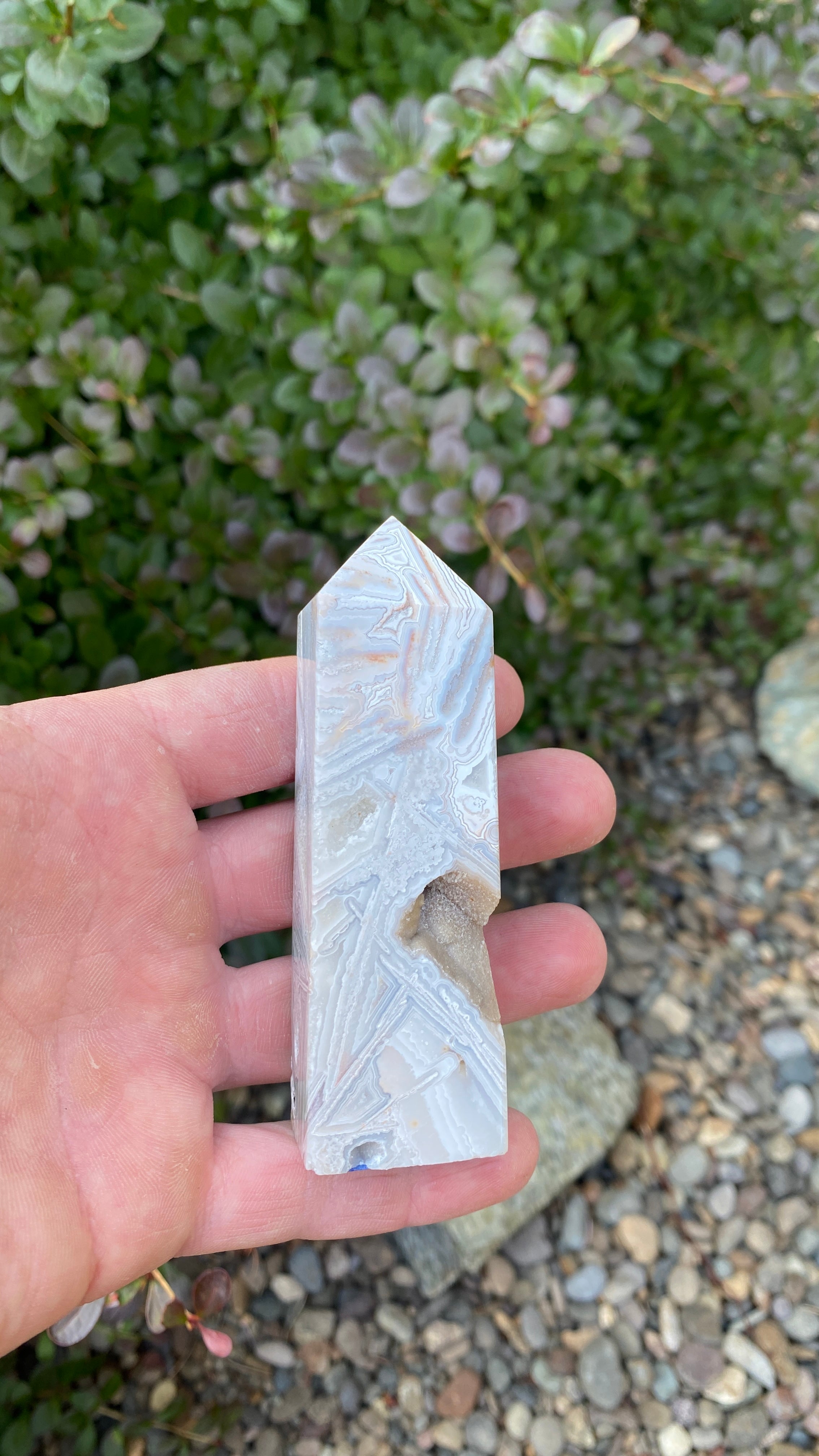 White Lace Agate Tower E