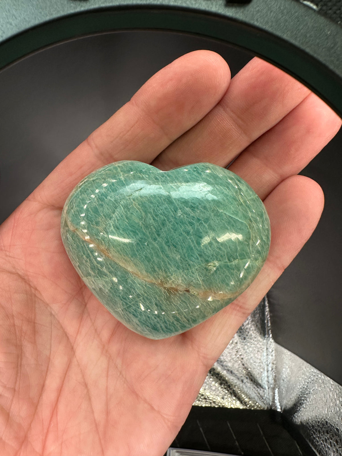 Tranquil Waters Amazonite Heart Palm