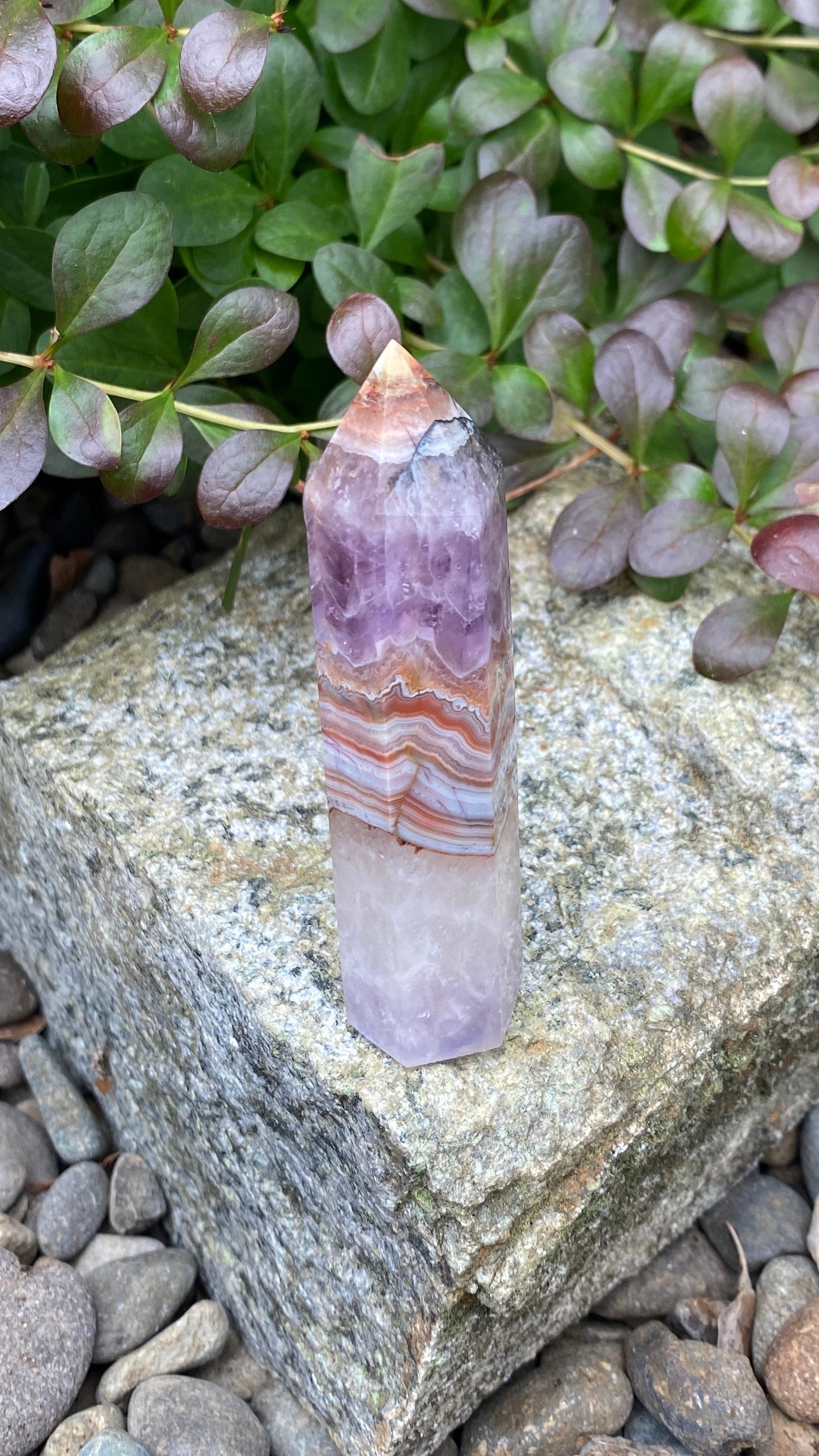 Amethyst Lace Agate Tower