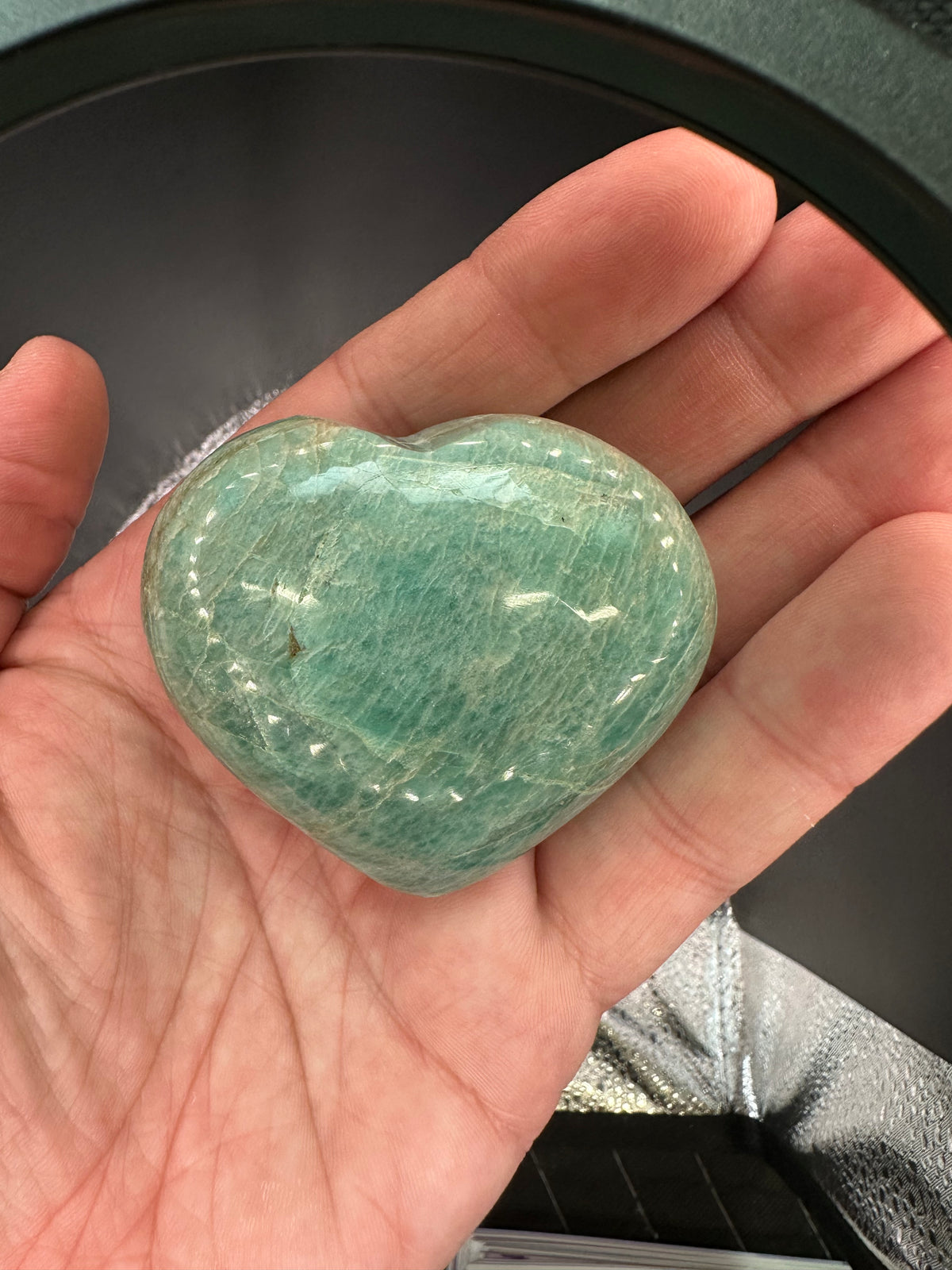 Tranquil Waters Amazonite Heart Palm