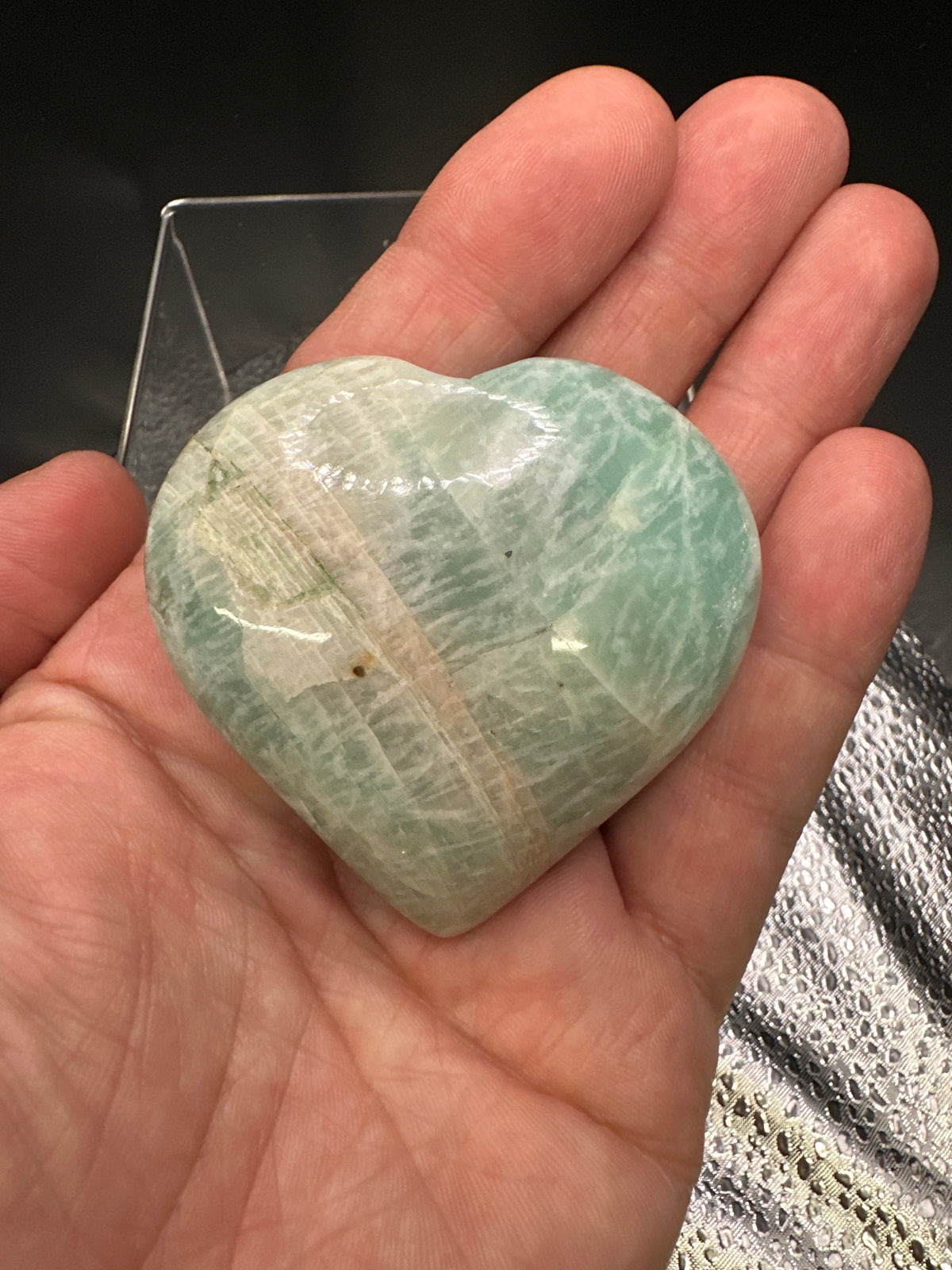 Serene Heart Amazonite Heart Palm