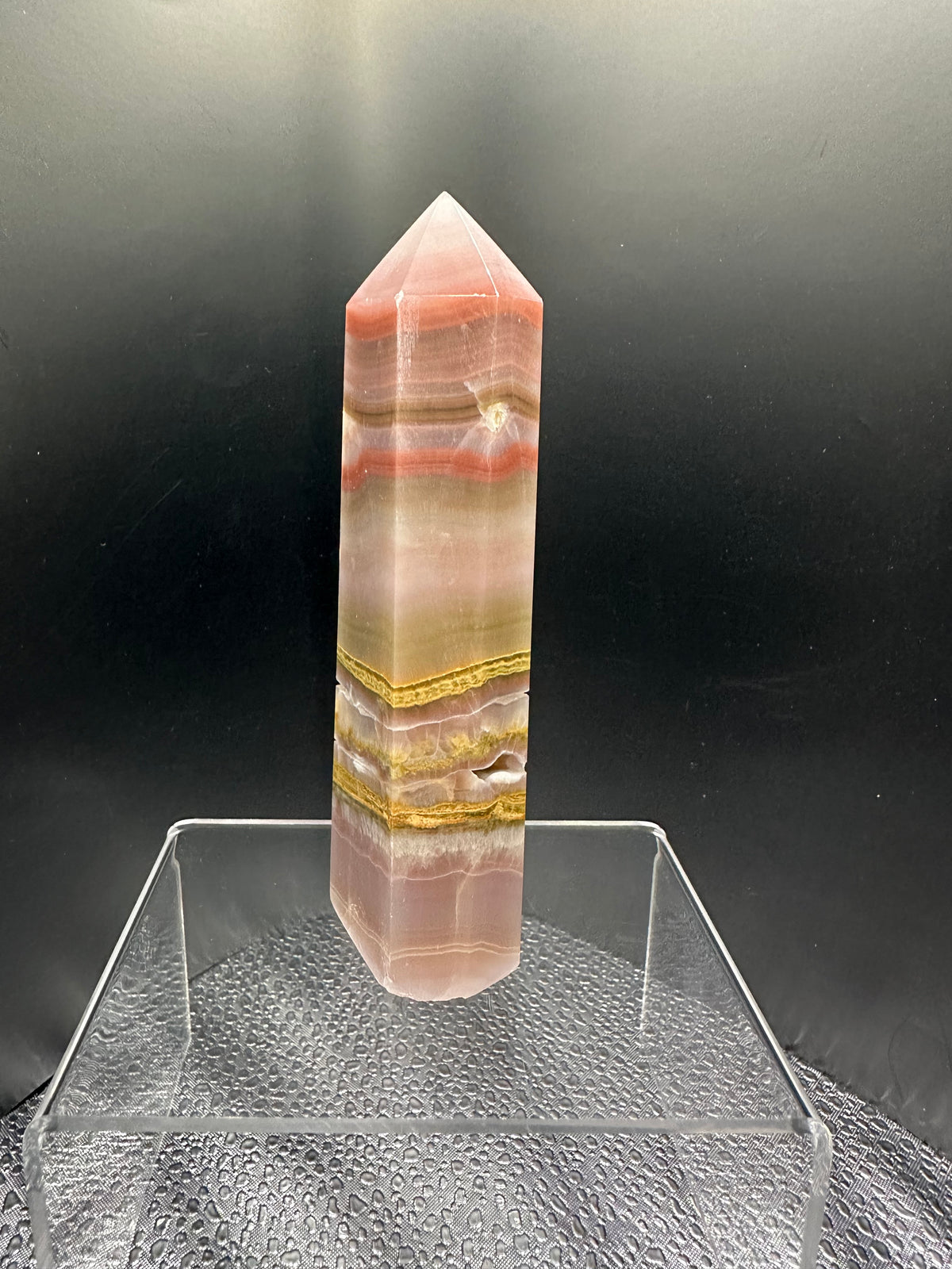 Pink Banded Calcite & Agate Tower