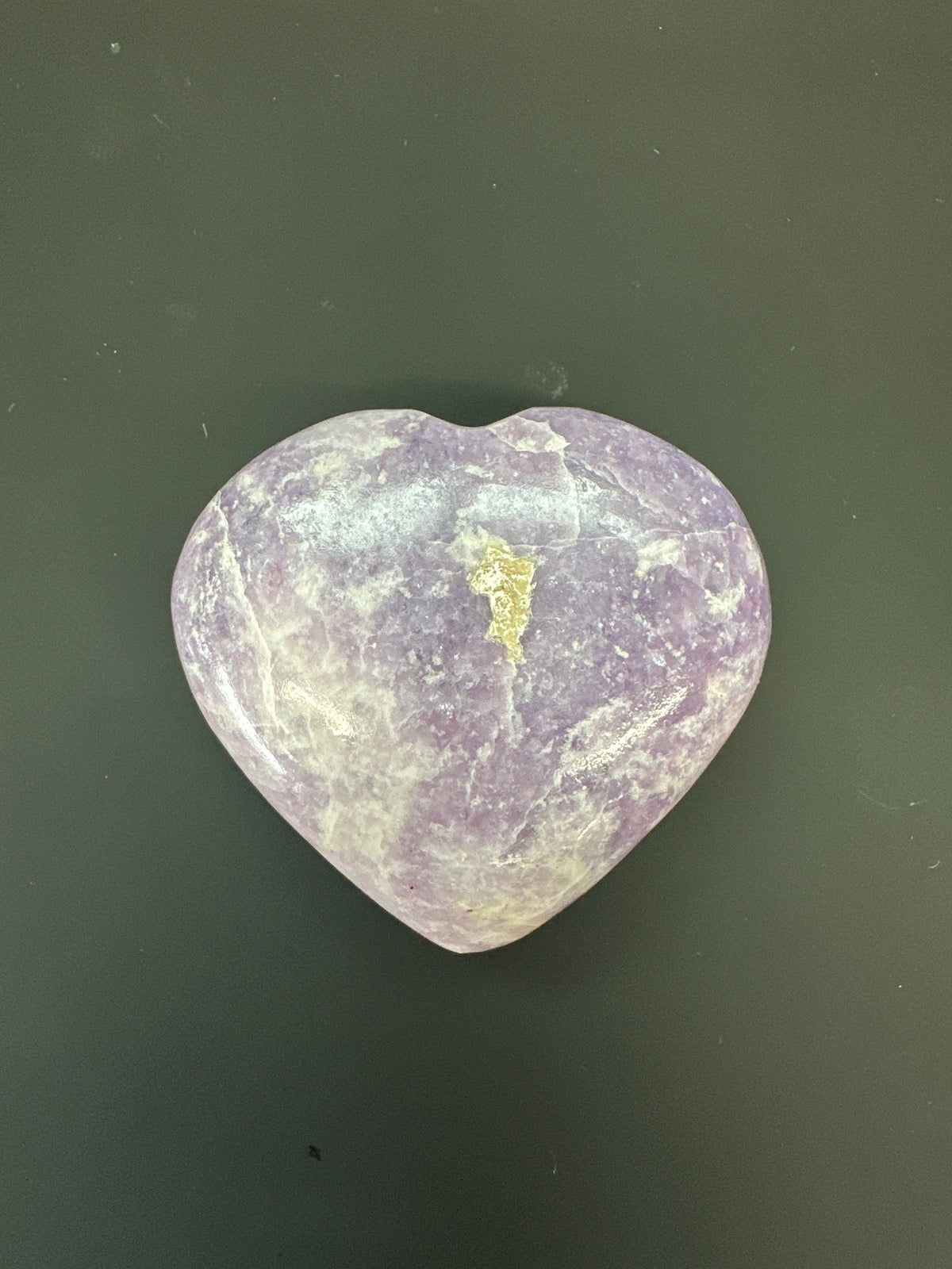 Inner Calm Lepidolite Heart Palm