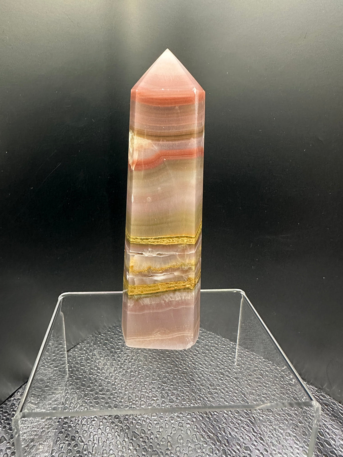 Pink Banded Calcite & Agate Tower