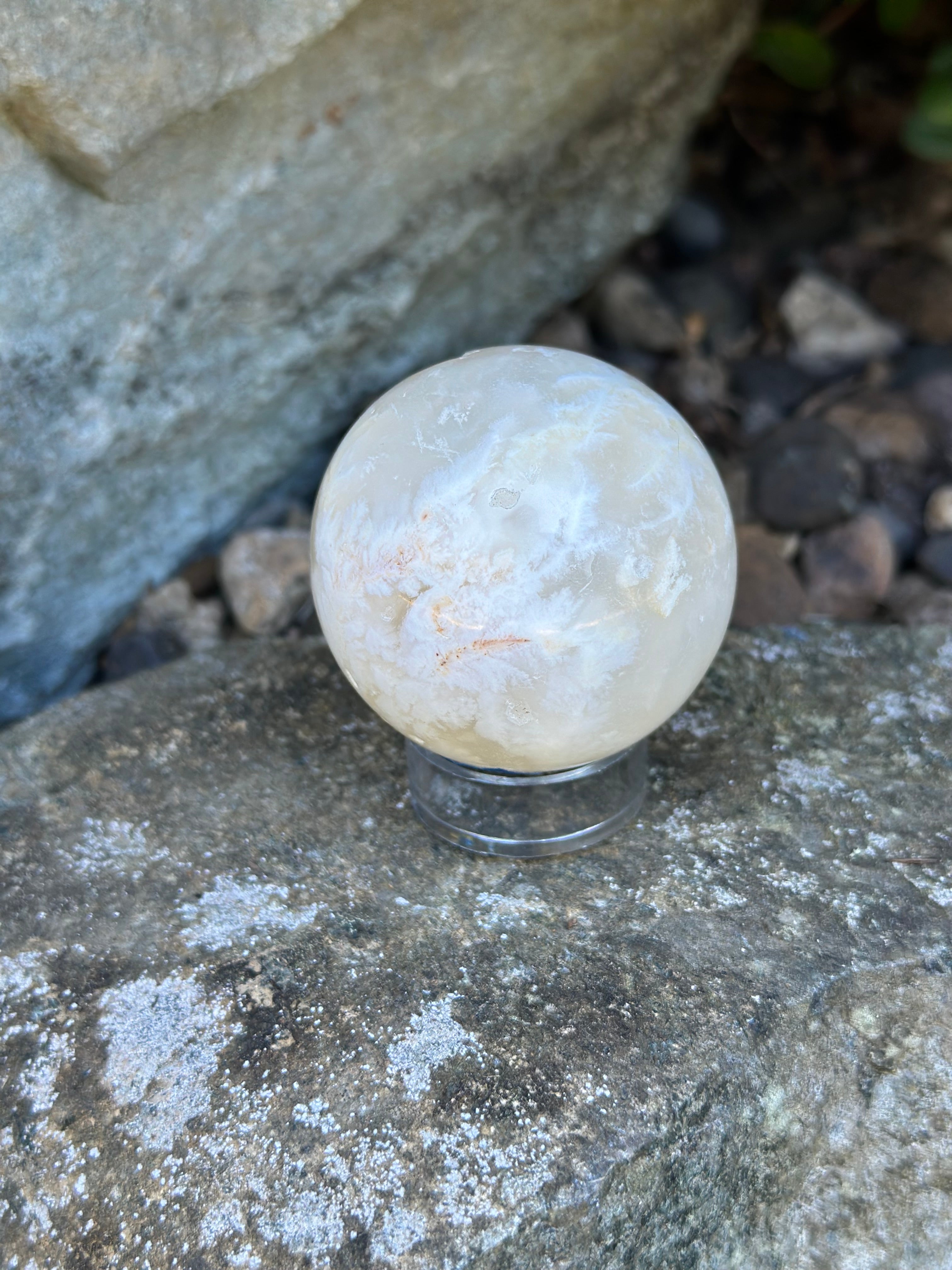 Winter’s Whisper ~ Snow Agate Sphere