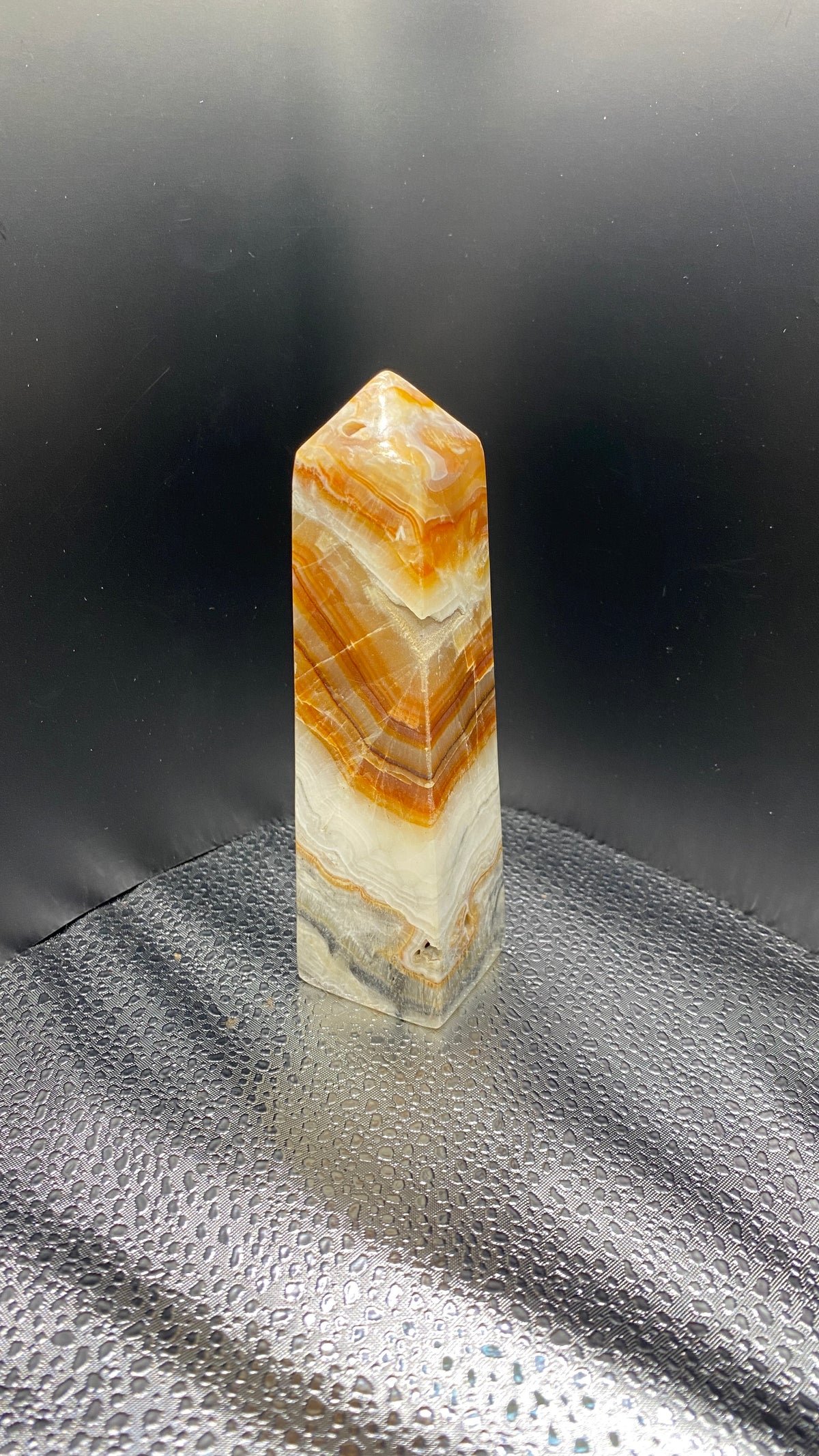 Ember Waves Banded Aragonite Tower