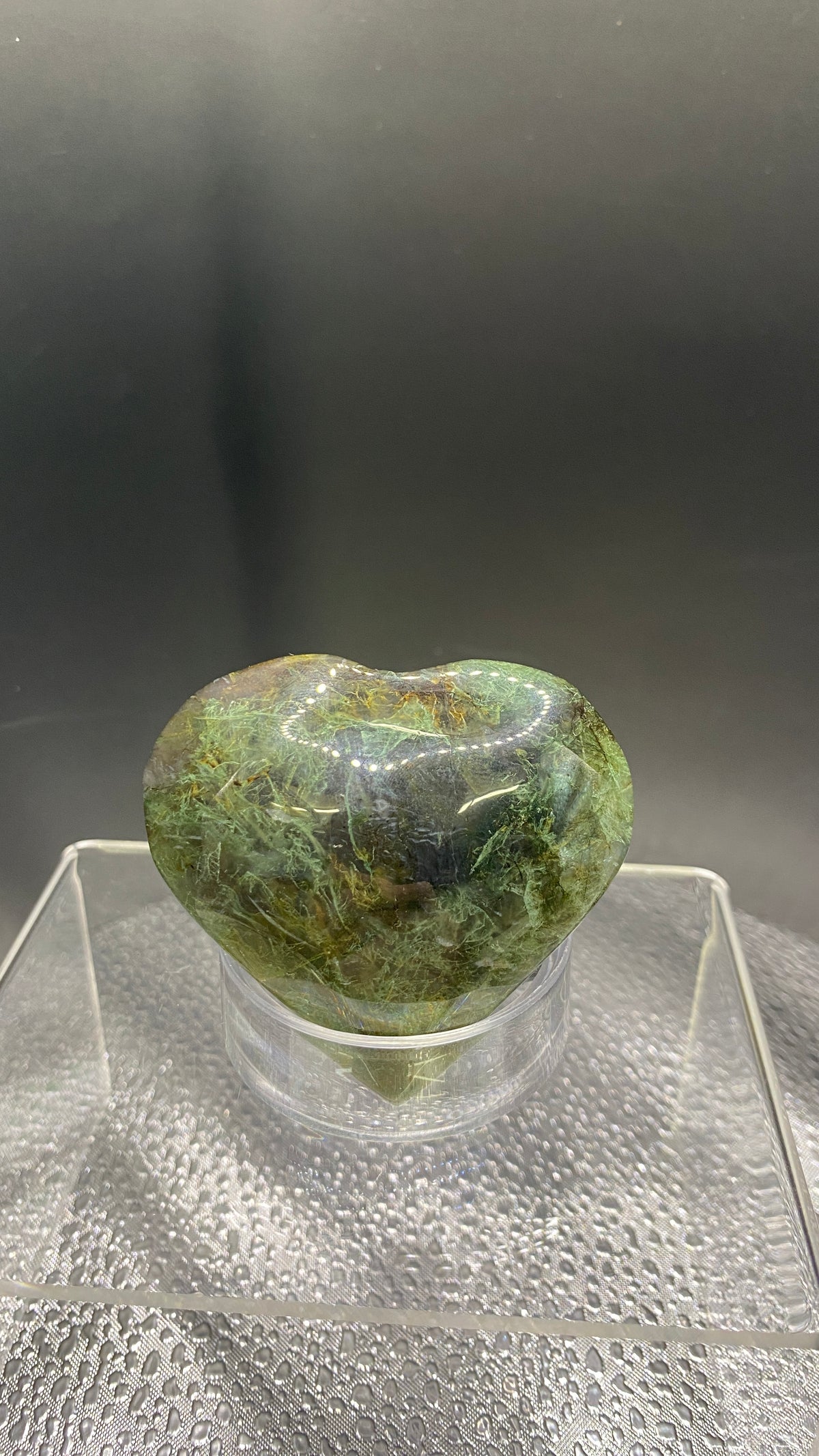 Moss Agate Heart Palm