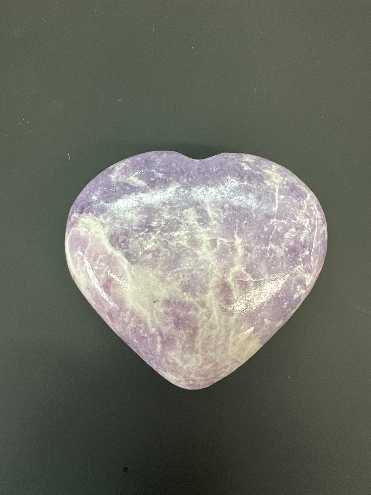 Inner Calm Lepidolite Heart Palm