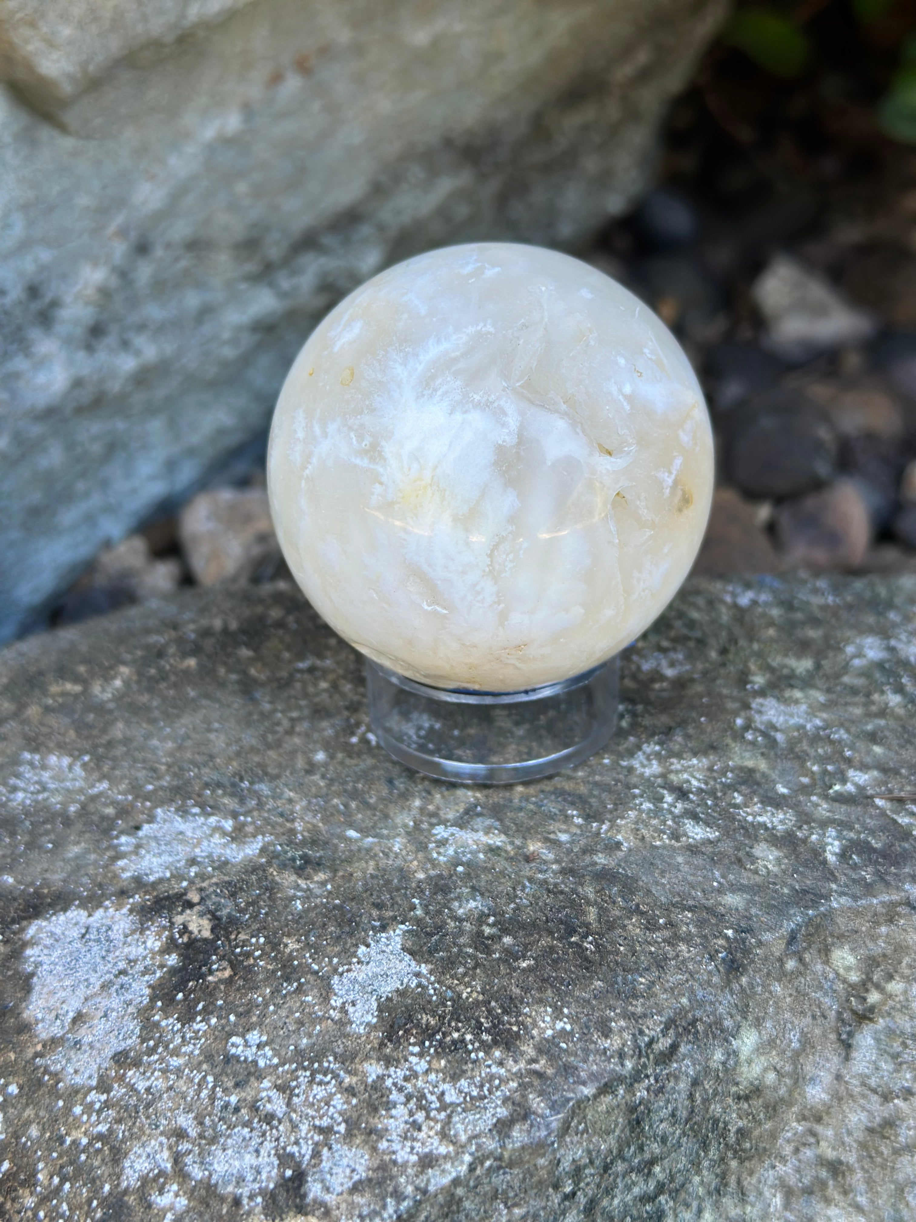 Winter’s Whisper ~ Snow Agate Sphere