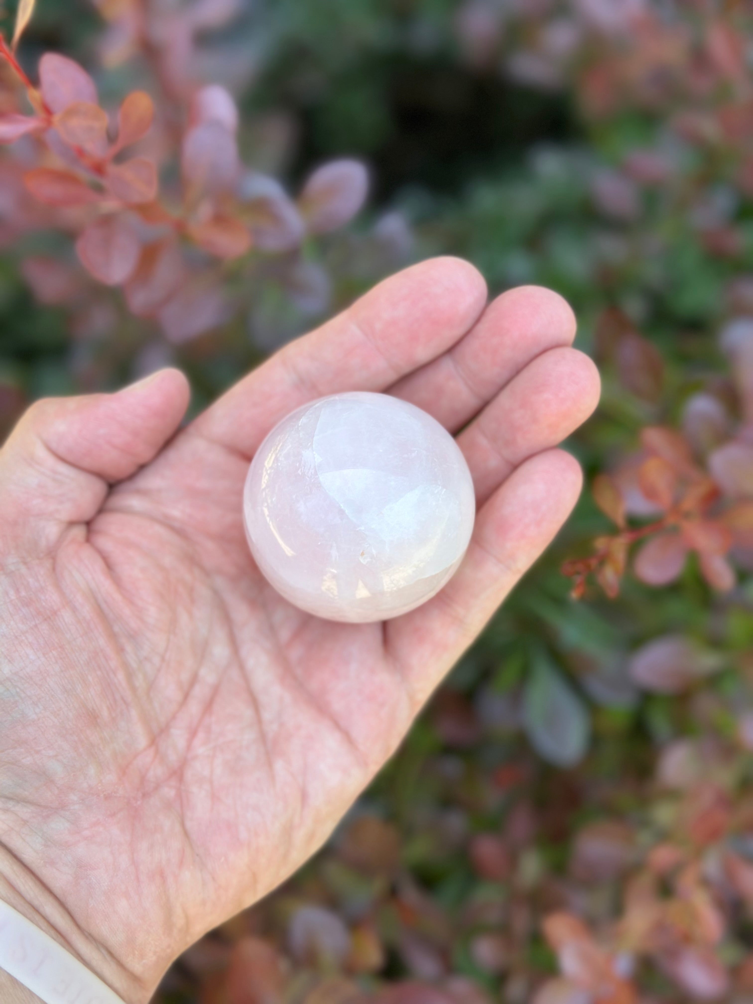 Hearts Whisper-Rose Quartz Sphere