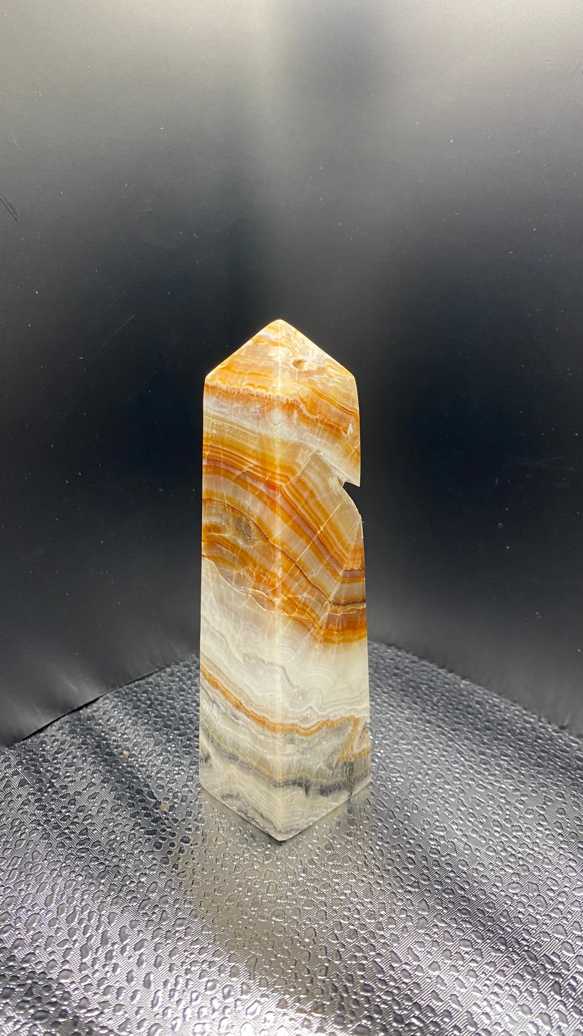 Ember Waves Banded Aragonite Tower
