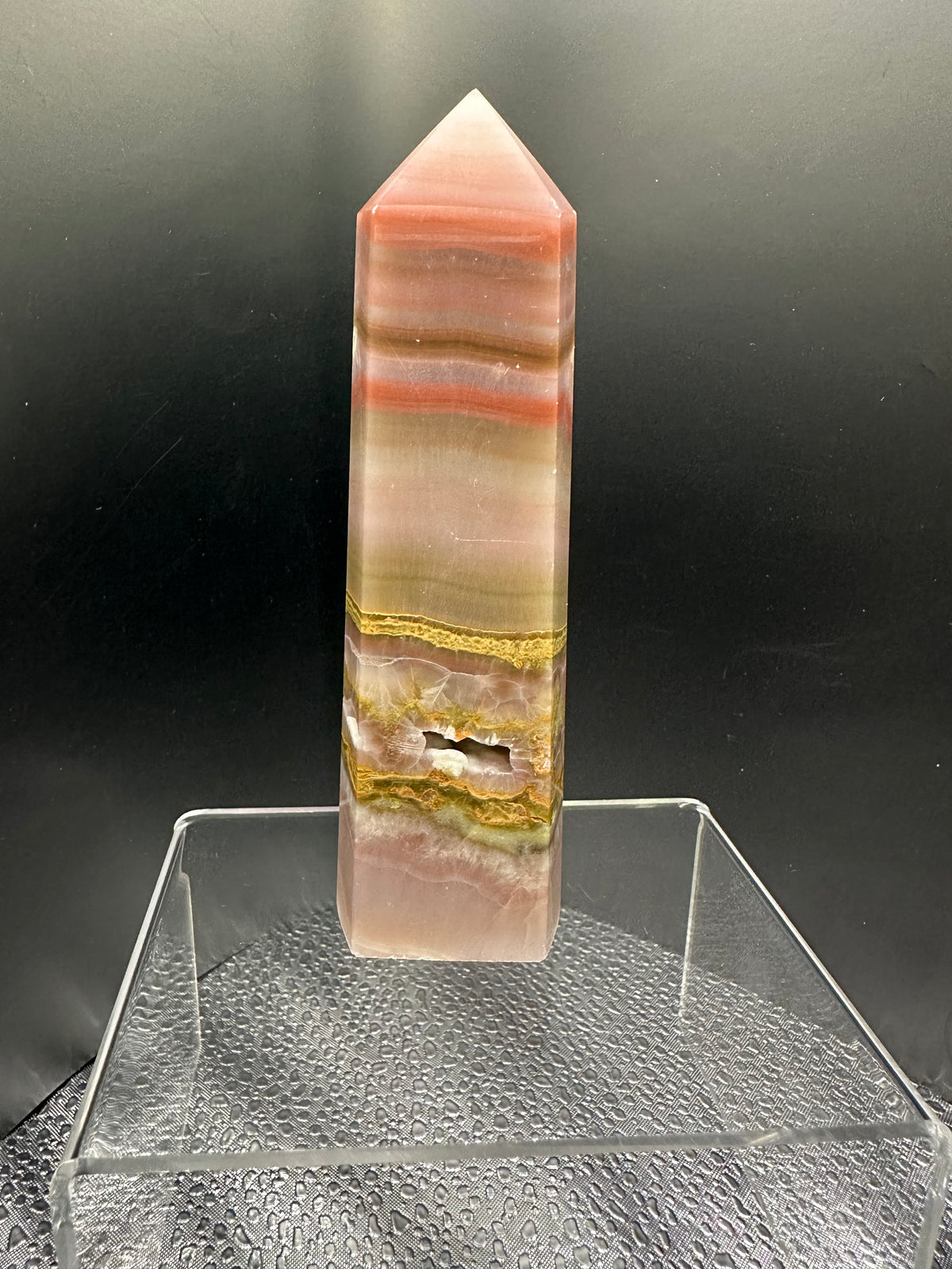 Pink Banded Calcite & Agate Tower