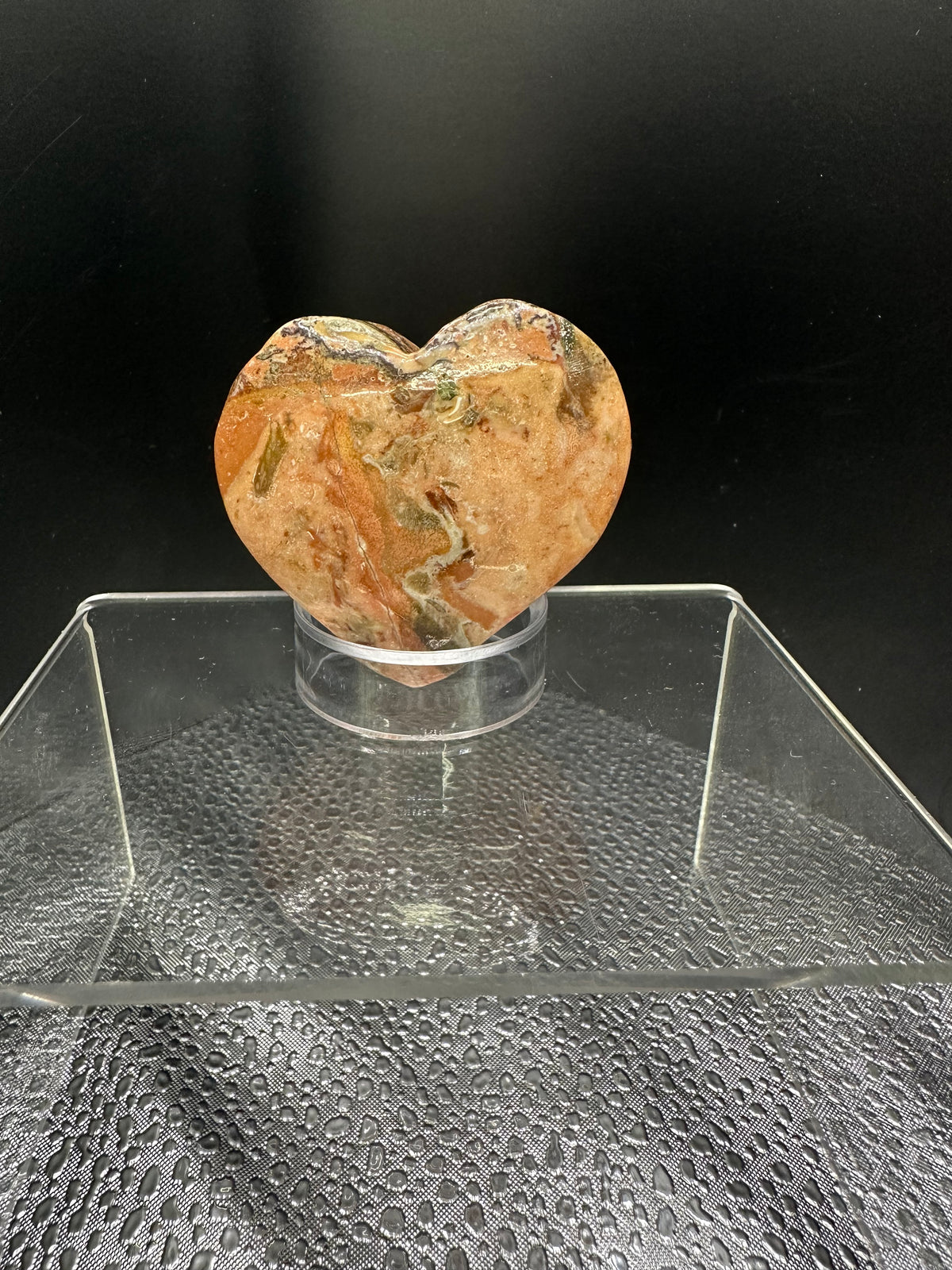 Peach Agate Heart Palm