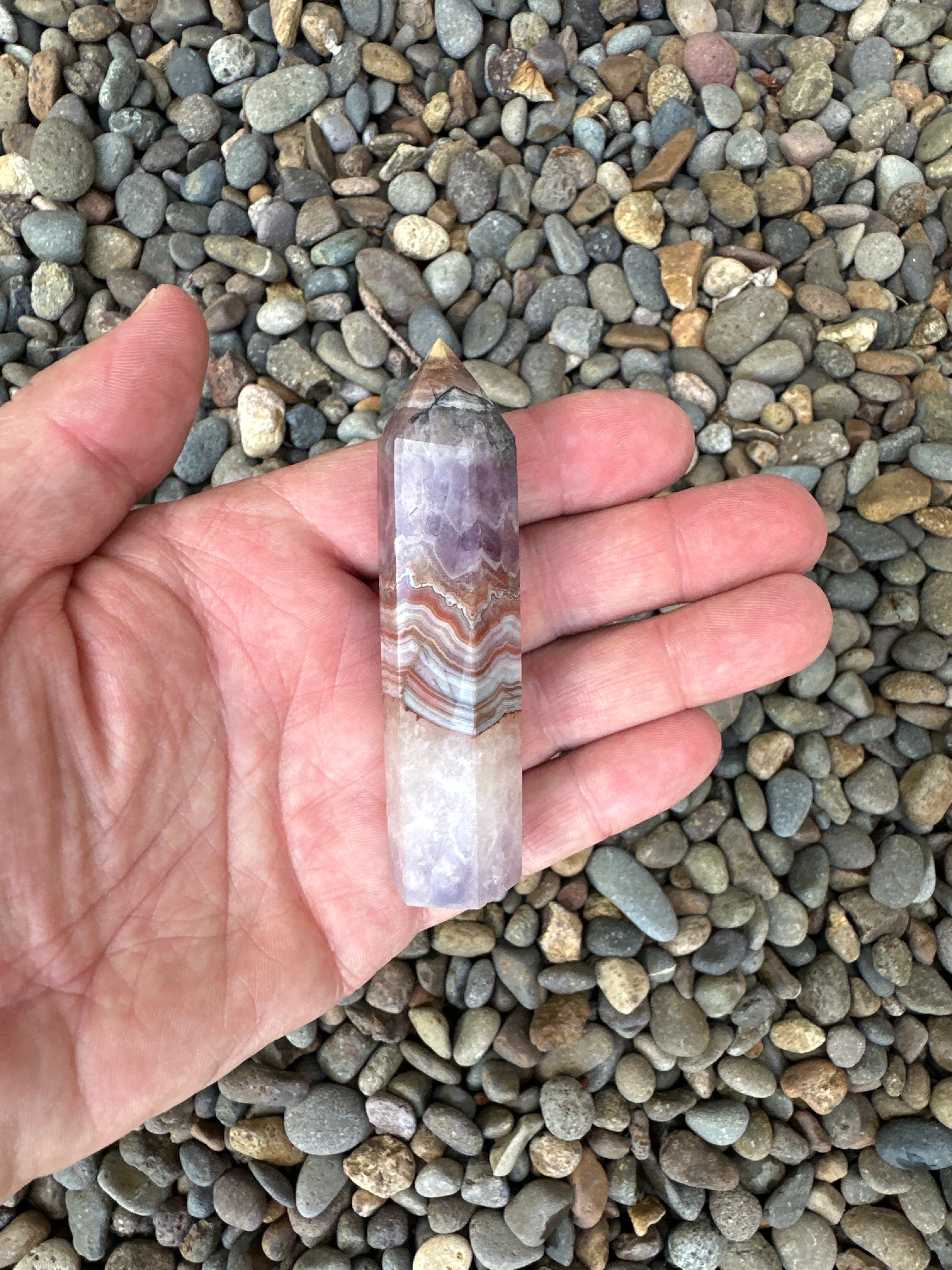 Amethyst Lace Agate Tower
