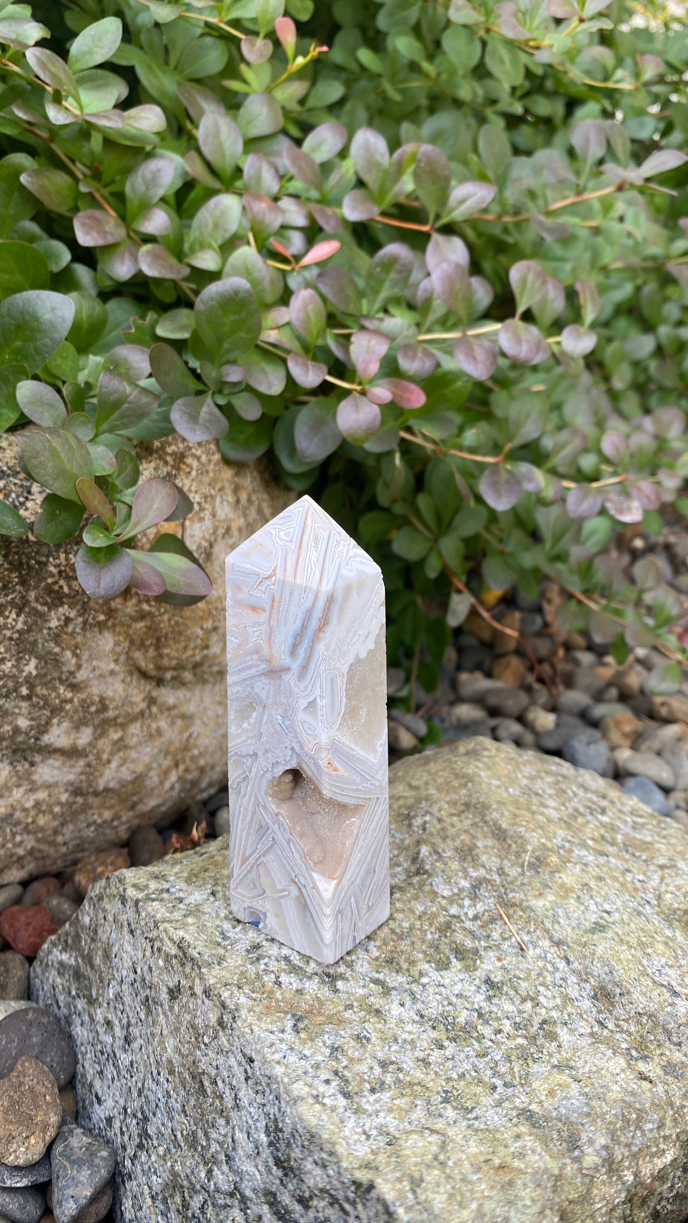 White Lace Agate Tower E