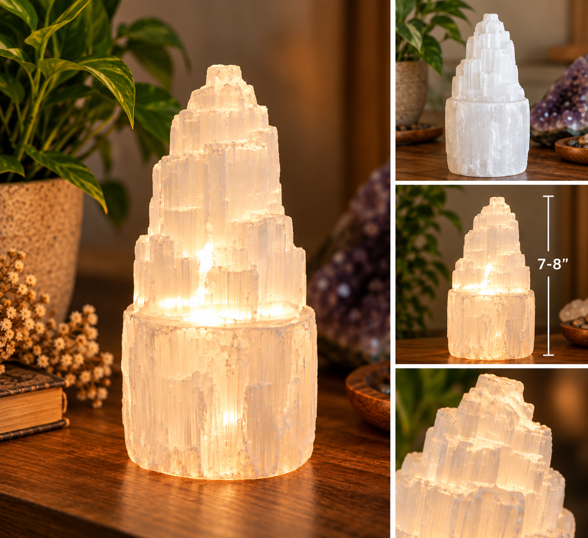 Selenite Sky Tower Lamp