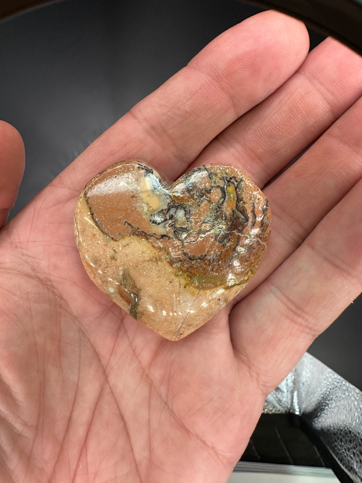 Peach Agate Heart Palm